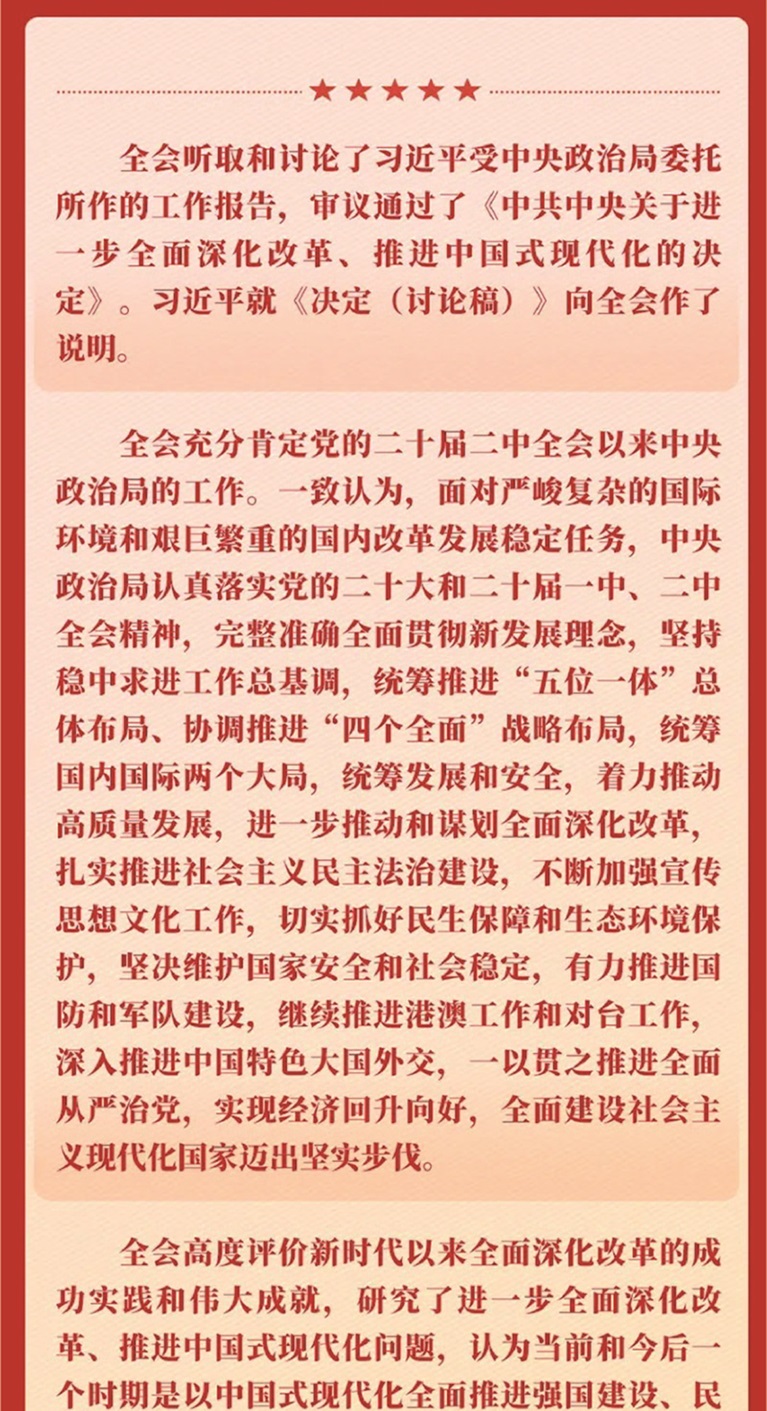 党的二十届三中全会公报一图读懂